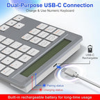 2-in-1 Wireless Number Pad & Calculator, 34-Key Portable Number Pad - Image 4