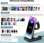 Wireless Charger for iPhone, Foldable 3 in 1 Fast Charging Station/Stand/Multi - Image 2