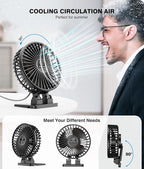 JZCreater USB Desk Fan, Mini Portable, 3 Speeds Desktop Table Cooling, Plug in - Image 4