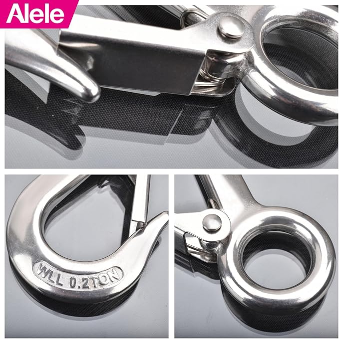 Alele Grab Hooks, Slip Hooks, 304 Stainless Steel Lifting Hook Rigging Accessory - Image 4