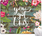 Mouse Pad, Floral Inspirational Quote Mousepad, Square Waterproof Pad Non-Slip by DUADELI