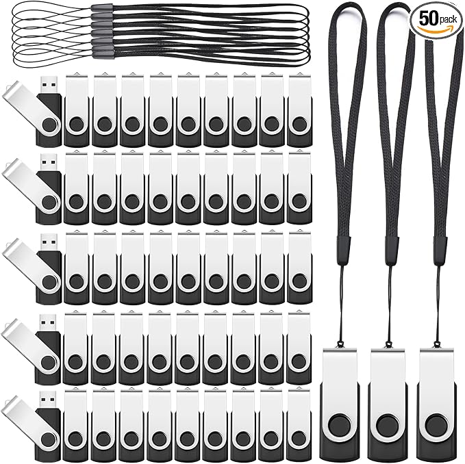 Aoriher 50 Pack USB 2.0 Flash Drives Bulk, Portable USB Thumb Drives by Aoriher