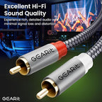 GEARit RCA Cable 2RCA Male to 2RCA Male Stereo Audio Cables Shielded Braided - Image 2