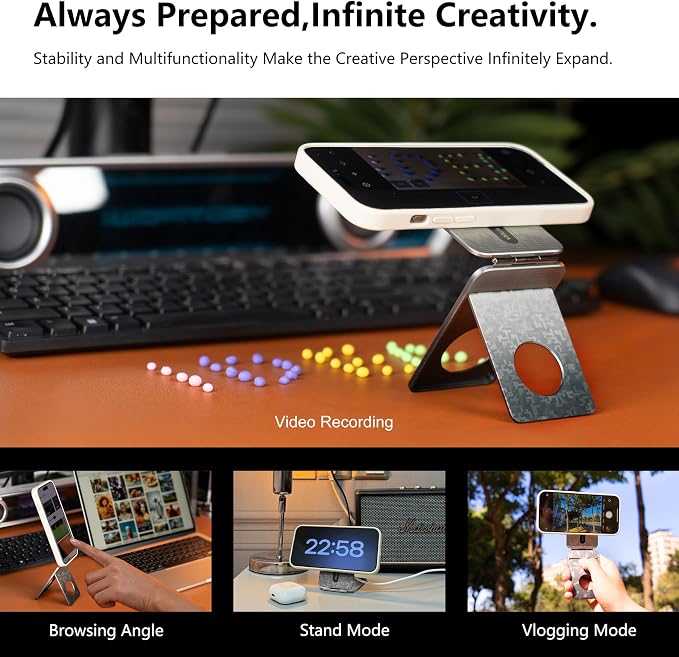Phone Tripod Stand, Aluminum Alloy Mini Tripod Compatible - Image 4