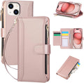 Compatible with iPhone 15 Wallet Phone Case-PU Leather Magnetic Flip Cover with by KYFSJPT