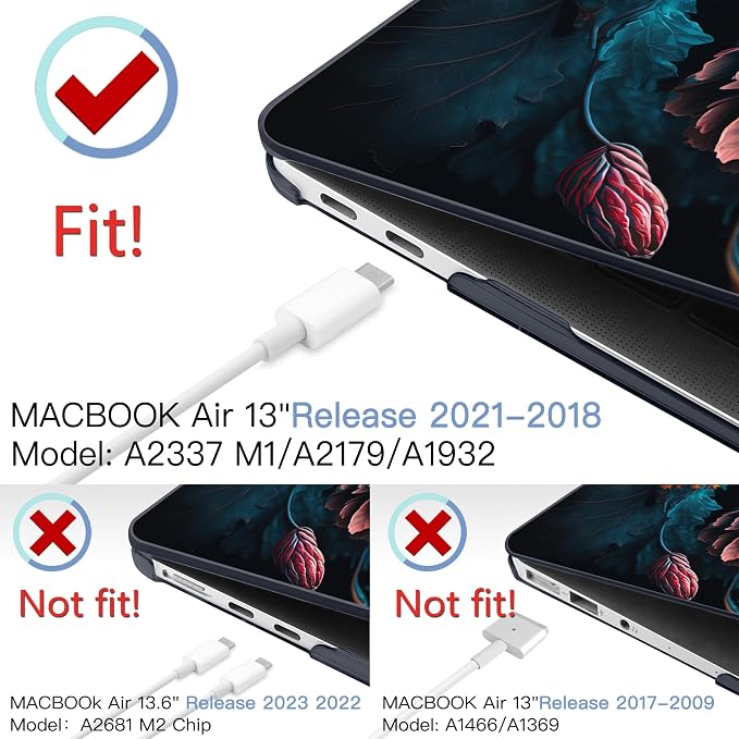 MEEgoodo for MacBook Air 13 inch Case 2021 2020 2019 2018 Released A2337 M1 - Image 2