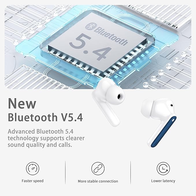 Wireless Earbuds, 4 ENC Noise Cancelling Mic Wireless Earphones 40H, in-Ear - Image 2