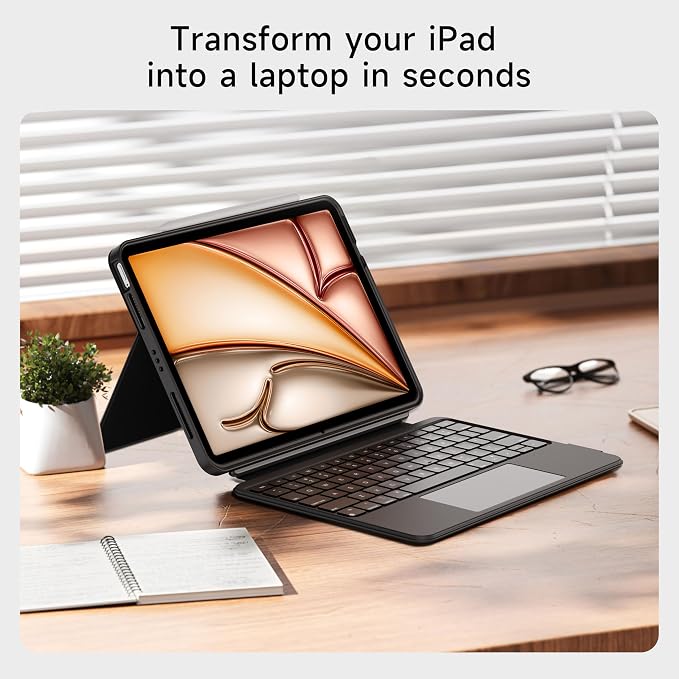 HOU iPad Air 11 Case with Keyboard Detachable Rotatable Magnetic Full - Image 9