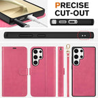 TUCCH Case for Galaxy S25 Ultra, 2 in1 Magnetic PU Leather Wallet Case Wrist - Image 8