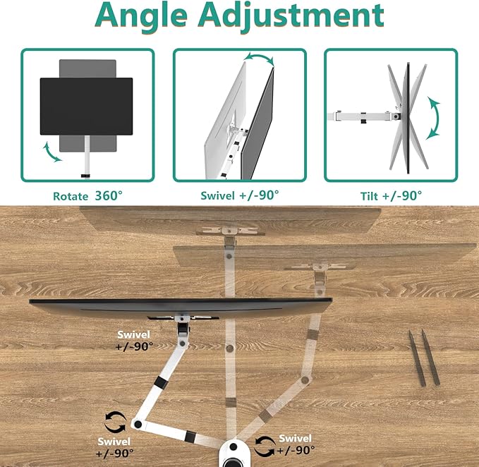 WALI Tall Monitor Stand Desk Mount, Single Extra Tall Monitor Arm Bracket - Image 5