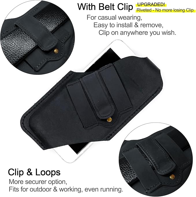 TobbinGear Left-Handed Leather Cell Phone Holster - Image 2