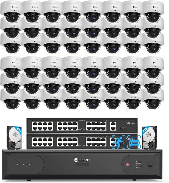 4COVR PoE 64 Channel Security Camera System, Human Vehicle Detection, 8MP NVR by 4COVR
