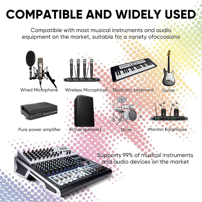 W IN-MIX Professional DJ Audio Mixer, 10 Channel - Image 7