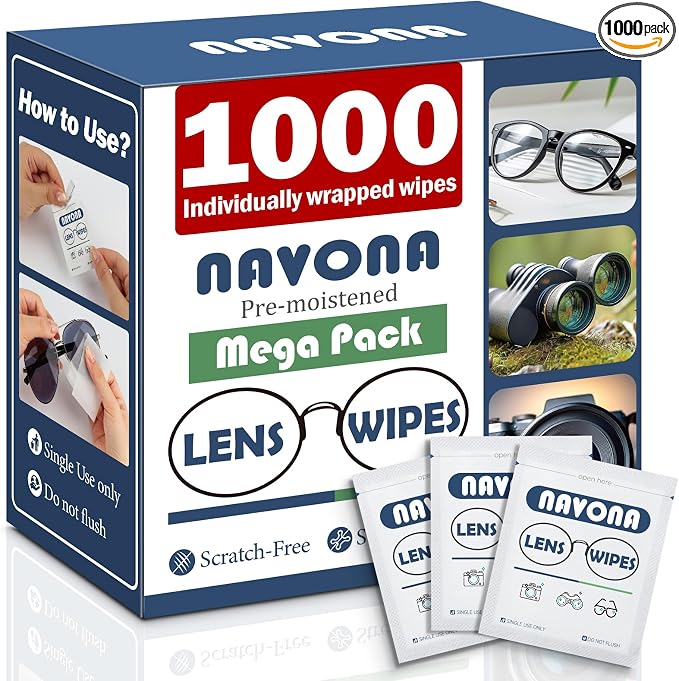 1000 Count Lens Wipes for Eyeglasses – Pre-Moistened, Individually Wrapped by Unknown