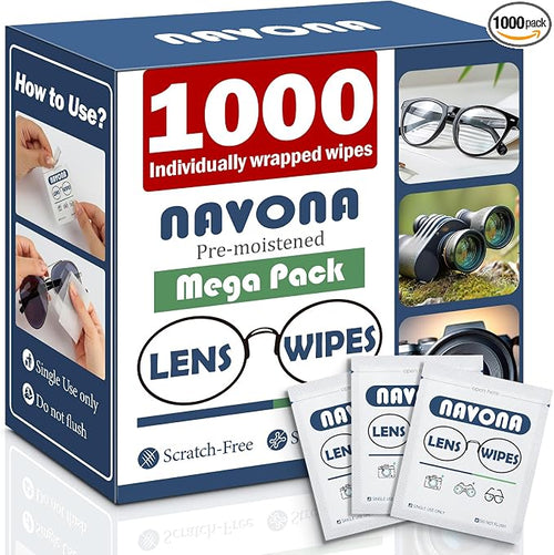 1000 Count Lens Wipes for Eyeglasses – Pre-Moistened, Individually Wrapped by Unknown