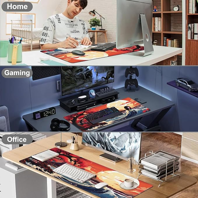 Mouse Pad, Large Huge Moon Over The Sea Desk Mat, Extended Non-Slip Gaming - Image 7
