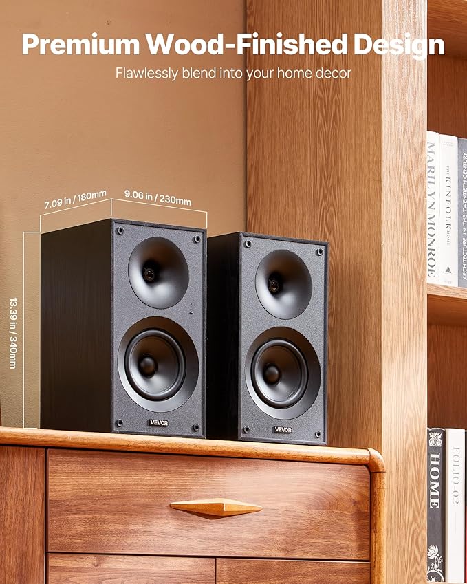 VEVOR Powered Bookshelf Speakers, 25W x 2, Active Studio Monitor Speaker - Image 6