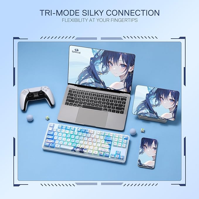 Redragon K707 PRO SE 80% Wireless Gasket RGB Gaming Keyboard, 3-Modes 87 Keys - Image 6
