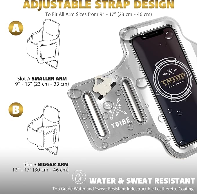 TRIBE Running Phone Holder Armband. iPhone & Galaxy Cell Phone Sports Arm Bands - Image 5