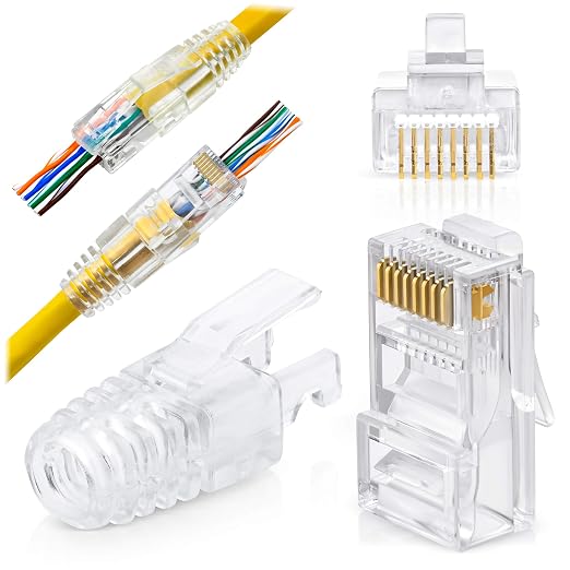 GTZ RJ45 Cat6 Pass Through Connectors and Strain Relief Boots by GTZ