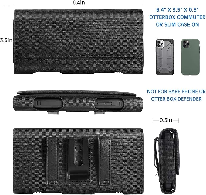 for iPhone 17 Pro Max Holster, BECPLT Nylon Holster Pouch Belt Clip Case and - Image 5