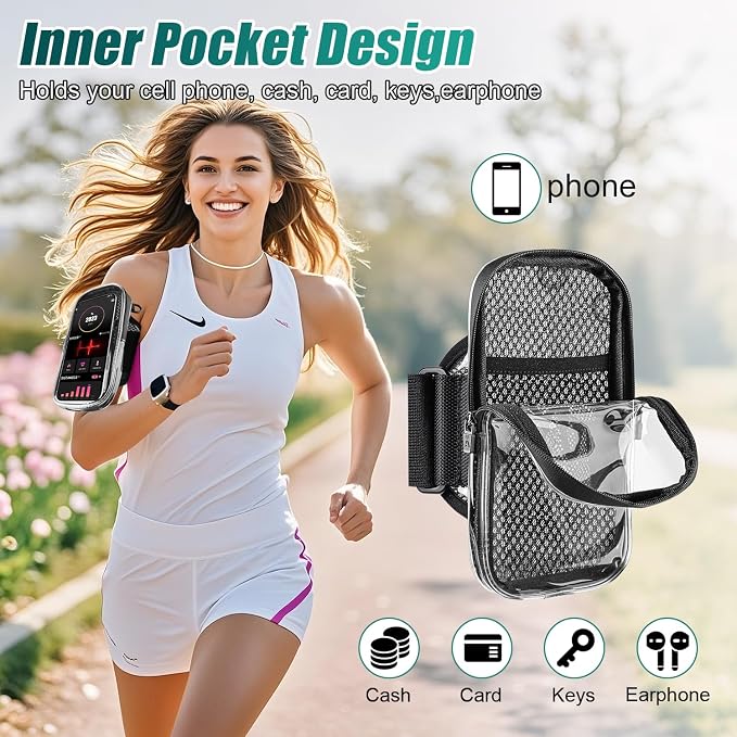 Phone Holder for Running, 2-in-1 Arm Band Cross Bag for iPhone16 15 14 13 Plus - Image 4