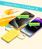 6000mah Ultra Slim Built in Cables Power Bank, Card Size Built in USB C Cords - Image 4