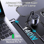 URVNS 240W USB C Car Charger, Super Fast Charging 4-Ports PD3.1 140W/PD3.0 100W - Image 5
