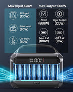 DARAN Portable Power Station 600W, 288Wh Solar Generator LiFePO4 Battery - Image 3