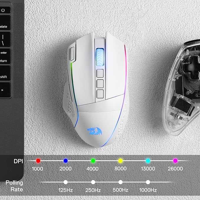 Redragon M991 Wireless Gaming Mouse, 26000 DPI 3-Mode Gamer Mice w/Rapid Fire - Image 6