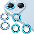AGVEE 3+3 6 Pack for iPhone 15/15 Plus Camera Lens Protector, Bling Diamond & by AGVEE