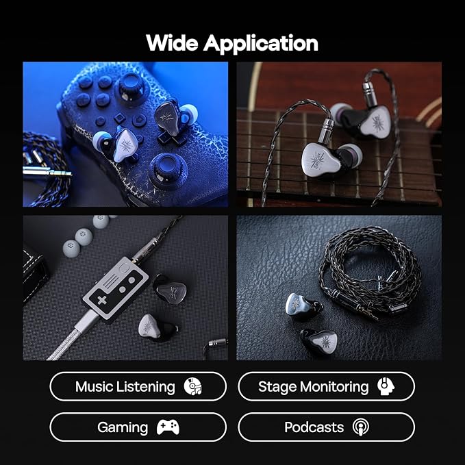 Linsoul Kiwi Ears KE4 in Ear Monitor, 2DD+2BA Hybrid Earphone, Gaming Earbuds - Image 5