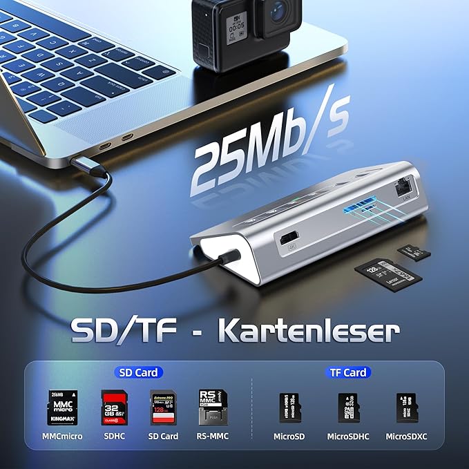 USB C Hub Ethernet, 10-in-1 USB Docking Station 10Gbps - Image 7
