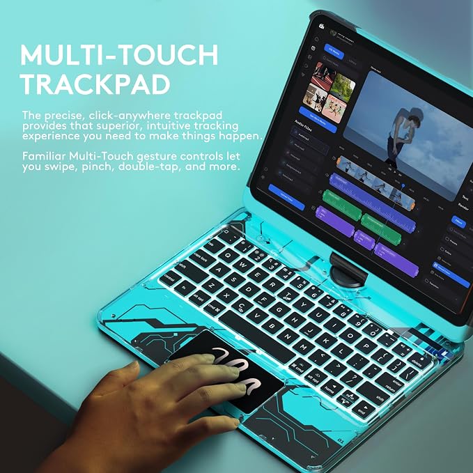 GUSGU Transparent Case with Wireless Keyboard - Image 6