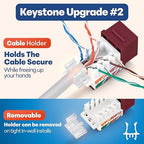 Everest 45° Angled RJ45 Cat6A Keystone Jacks 10-Pack in Red - Image 4