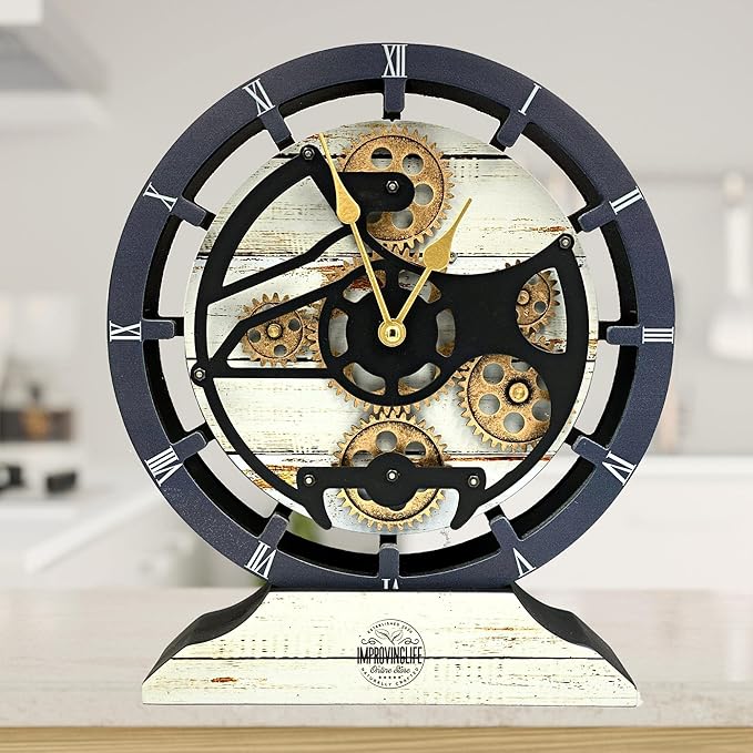 ImprovingLife The Gears Clock Desk Clock 10 inches by THEGEARSCLOCK