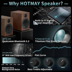 Bluetooth Bookshelf Speakers, 75W Powered Active Speaker - Image 3