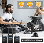 Dual Wireless Lavalier Microphone System, Comica CVM-WM300A UHF 96 Channel - Image 5