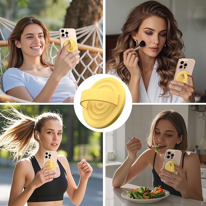 Magnetic Phone Ring Grip Holder, Silicone Finger Loop Grip, Compatible - Image 2
