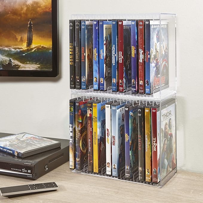STORi Stackable Clear Plastic DVD Organizer - Image 3