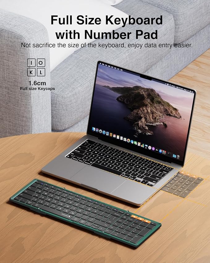 ProtoArc Foldable Bluetooth Keyboard, XK01 Full-Size Portable Wireless Keyboard - Image 5