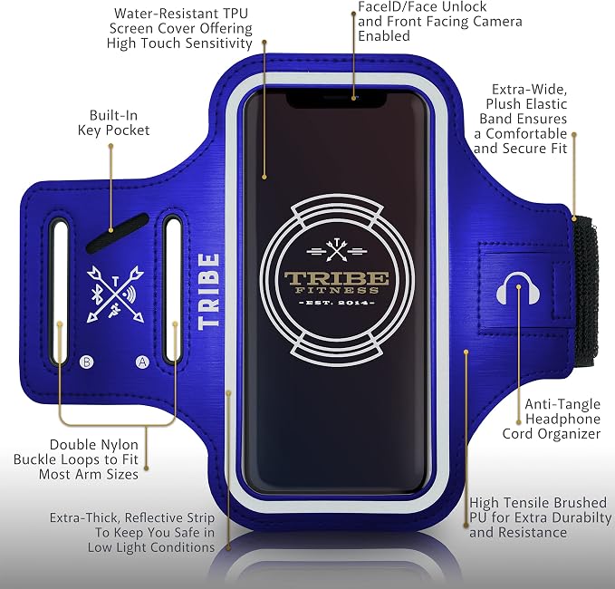 TRIBE Water Resistant Cell Phone Armband Case Running Holder - Image 3