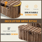 FairyHaus Cable Management Box 2Pack Brown, Handwoven Large and Small Cable - Image 9