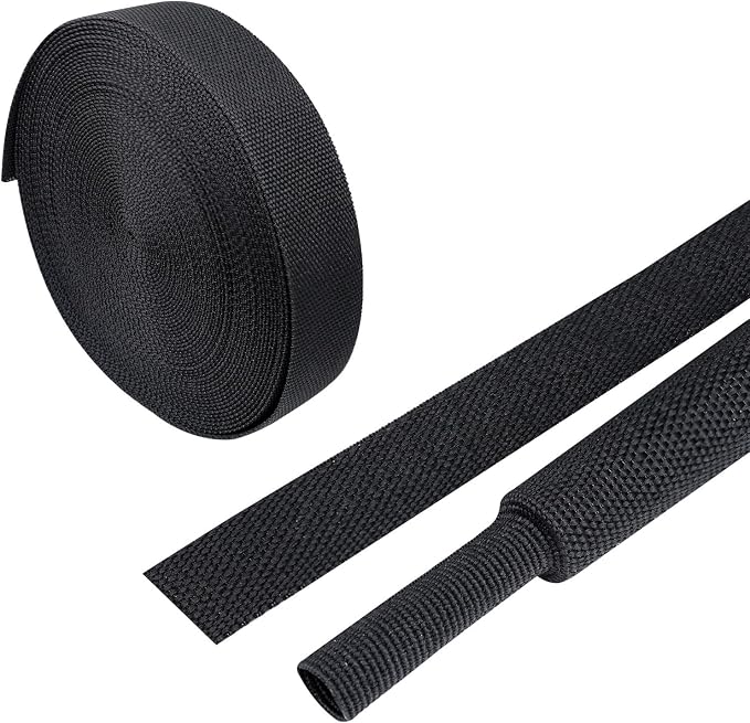 Heat Shrink Wire Loom 2:1 Shrinkable Braided Cable Sleeve 3/4 Inch ID-46ft by BuyUneed