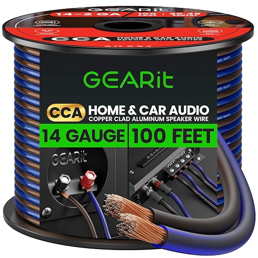 GEARit Speaker Wire 14 Gauge, Speaker Cable 100ft by GEARit