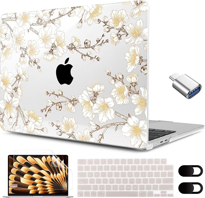MEEgoodo for M4/M3/M2 MacBook Air 15.3 inch Case 2025 2024 2023, Case Fit Model by MEEgoodo