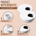 MAHDPRO Desk Grommet White 2 Inch Pack of 5-ABS Plastic Desk Cord Hole Cover to - Image 3