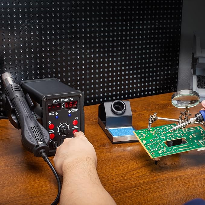 WEP 8786D-I SE Hot Air Soldering Iron Station Kit 2-IN-1 - Image 7