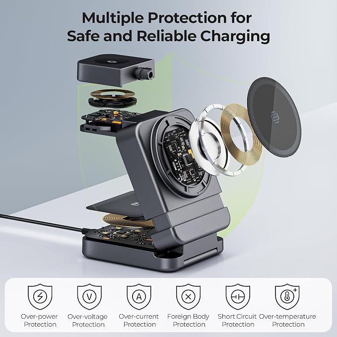 【2025 Upgraded】 Wireless Charger 3 in 1, Foldable Wireless Charging Station - Image 7