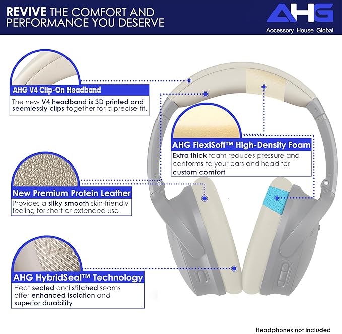 Replacement QC Ear Pad and Headband Pad Kit Cushion. Compatible - Image 3